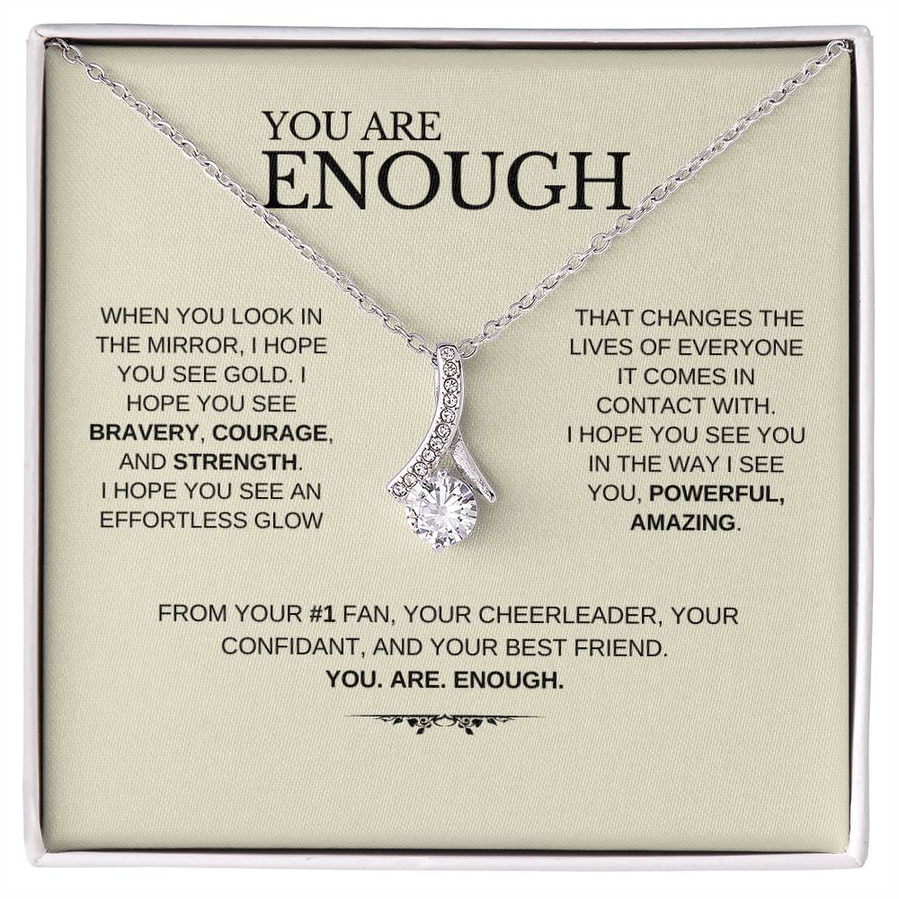 You Are Enough Necklace | Birthday Gift for Friend | Best Friend Gift | Alluring Beauty Necklace (Yellow & White Gold Variants)