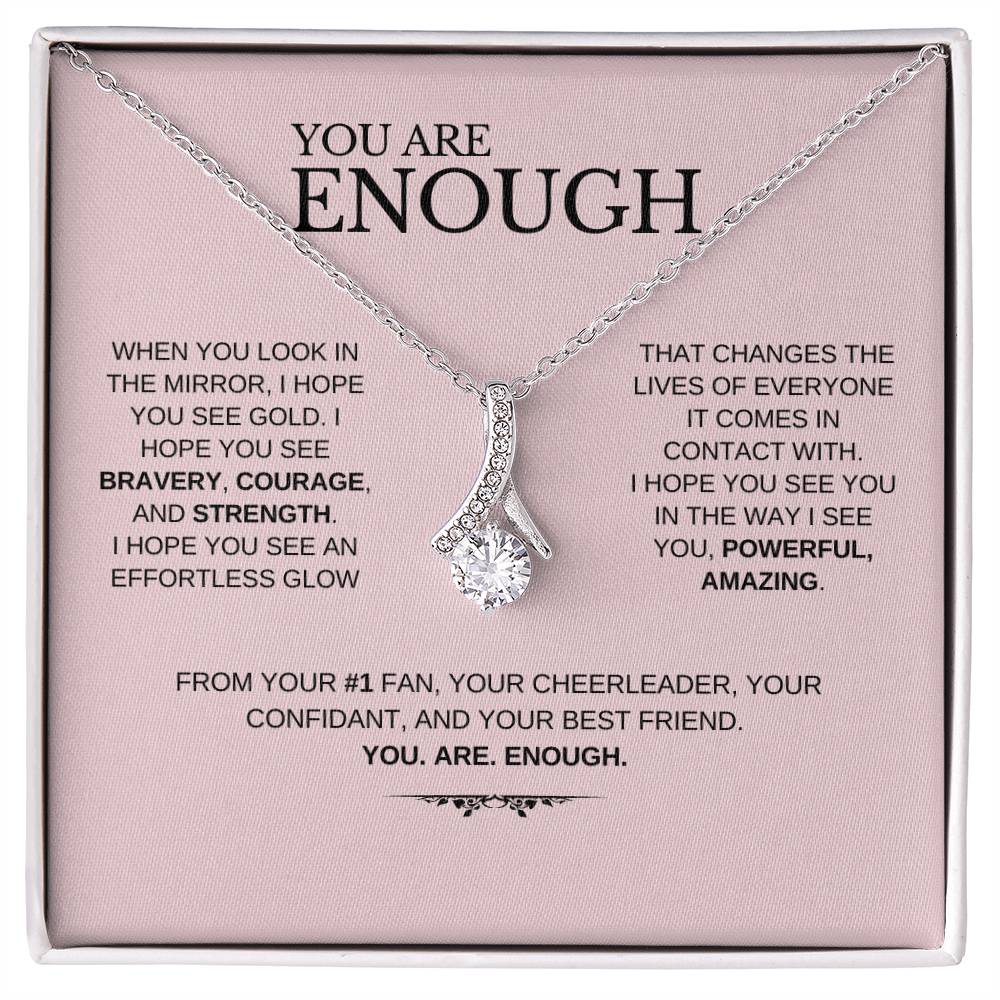 You Are Enough Necklace | Birthday Gift for Friend | Best Friend Gift | Alluring Beauty Necklace (Yellow & White Gold Variants)