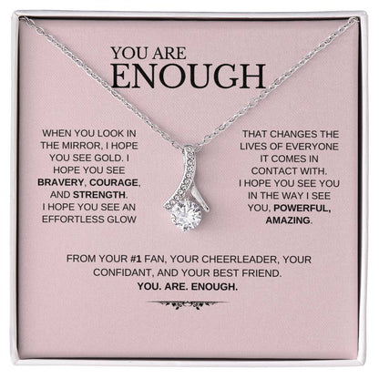 You Are Enough Necklace | Birthday Gift for Friend | Best Friend Gift | Alluring Beauty Necklace (Yellow & White Gold Variants)