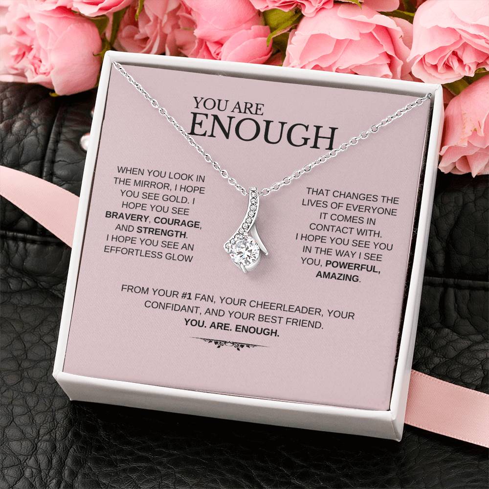 You Are Enough Necklace | Birthday Gift for Friend | Best Friend Gift | Alluring Beauty Necklace (Yellow & White Gold Variants)