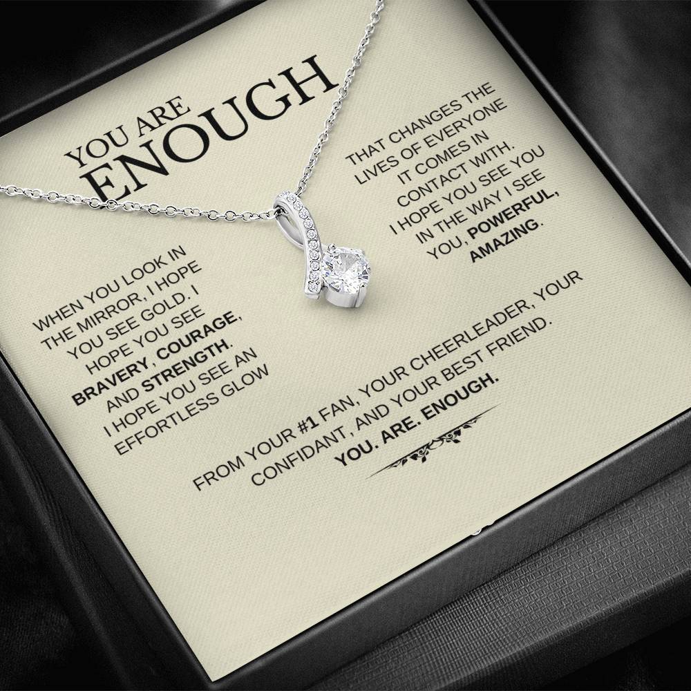 You Are Enough Necklace | Birthday Gift for Friend | Best Friend Gift | Alluring Beauty Necklace (Yellow & White Gold Variants)