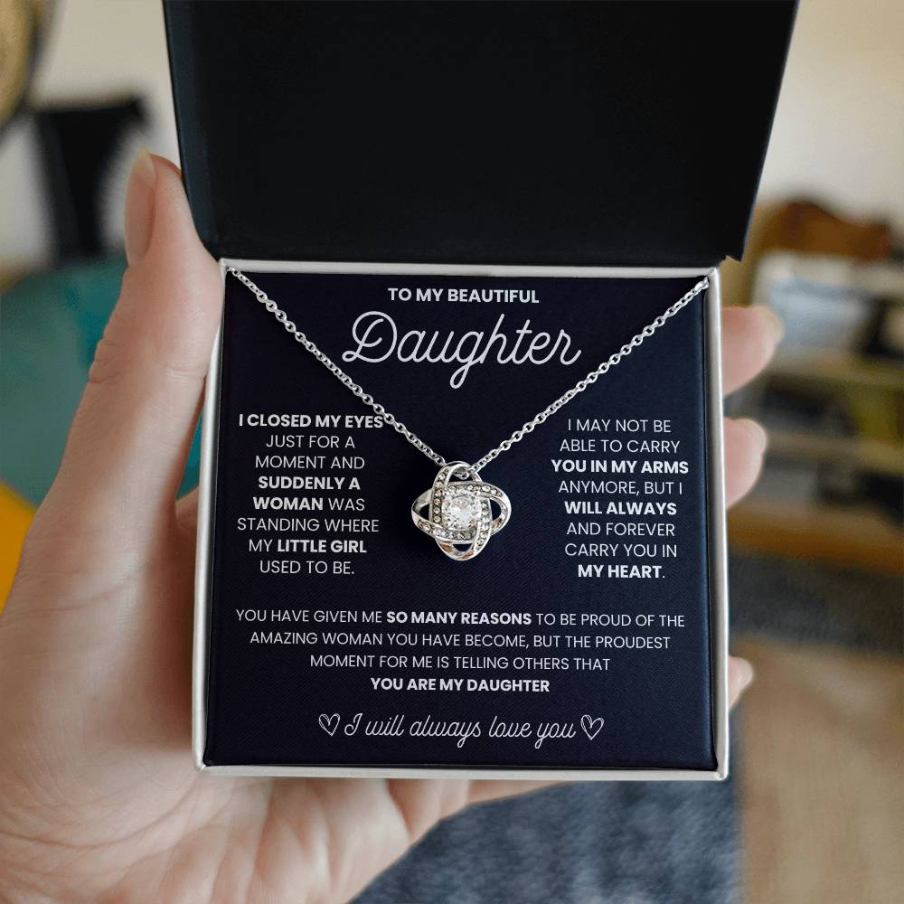 To my beautiful Daughter, Amazing Daughter, Mother to be | Love Knot Necklace